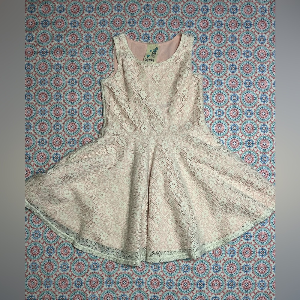 🌟❣️4/$10❣️🌟Sz 5 Little girls dress white/pink
